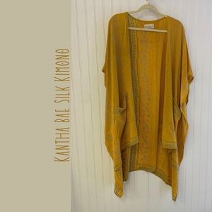 Kantha Bae Silk Kimono: golden yellow boho